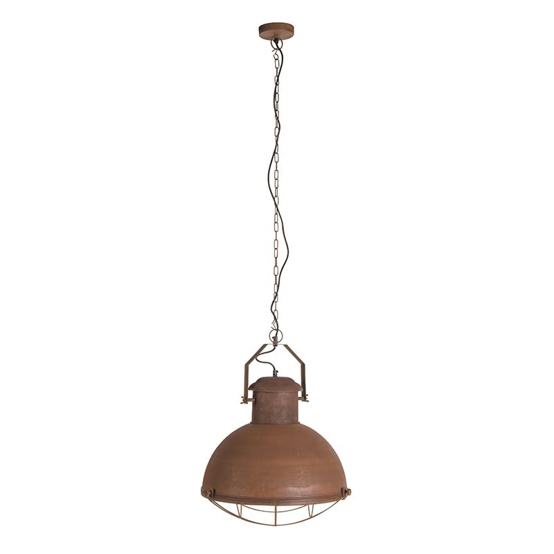 Industriële hanglamp roestbruin met gouden binnenkant - Engine