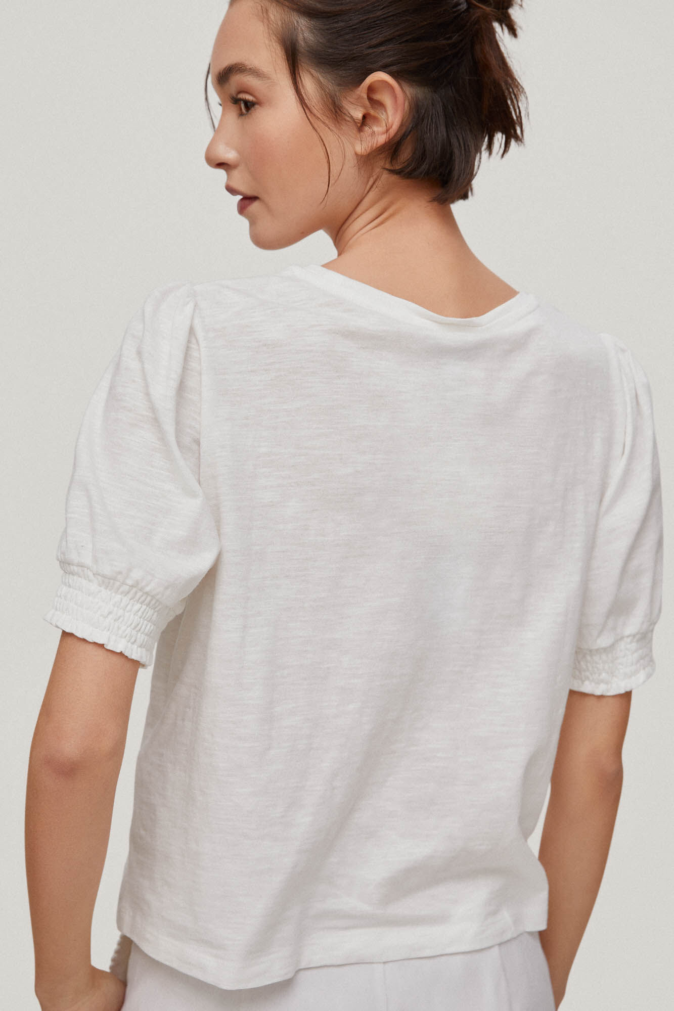 Camiseta romântica de manga curta - Off-white
