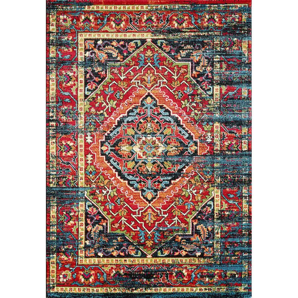 Vintage Marrakech Vloerkleed Zwart / Multi Laagpolig - 200x290 CM
