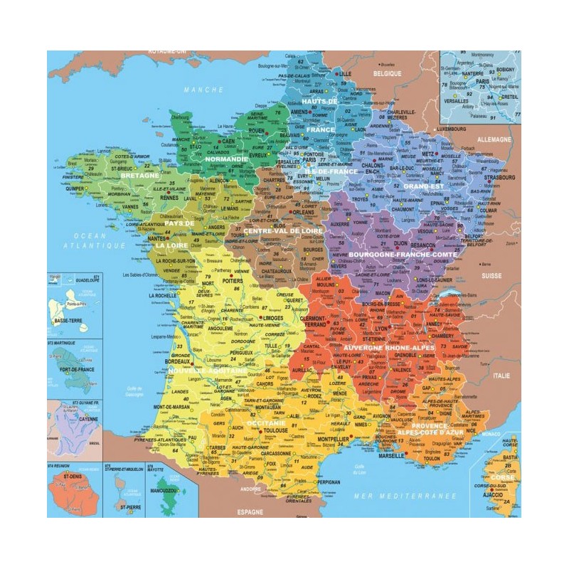 Puzzle 24 pièces - Carte France Régions