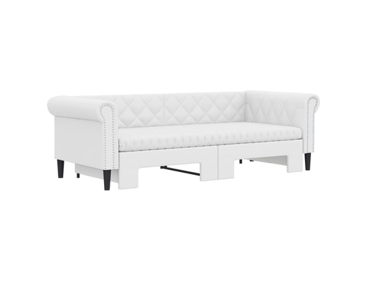 VIDAXL - Lit de jour et lit gigogne et matelas blanc 90x200cm similic...