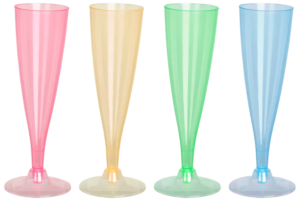 Champagneglas 4-pak - assorterede farver