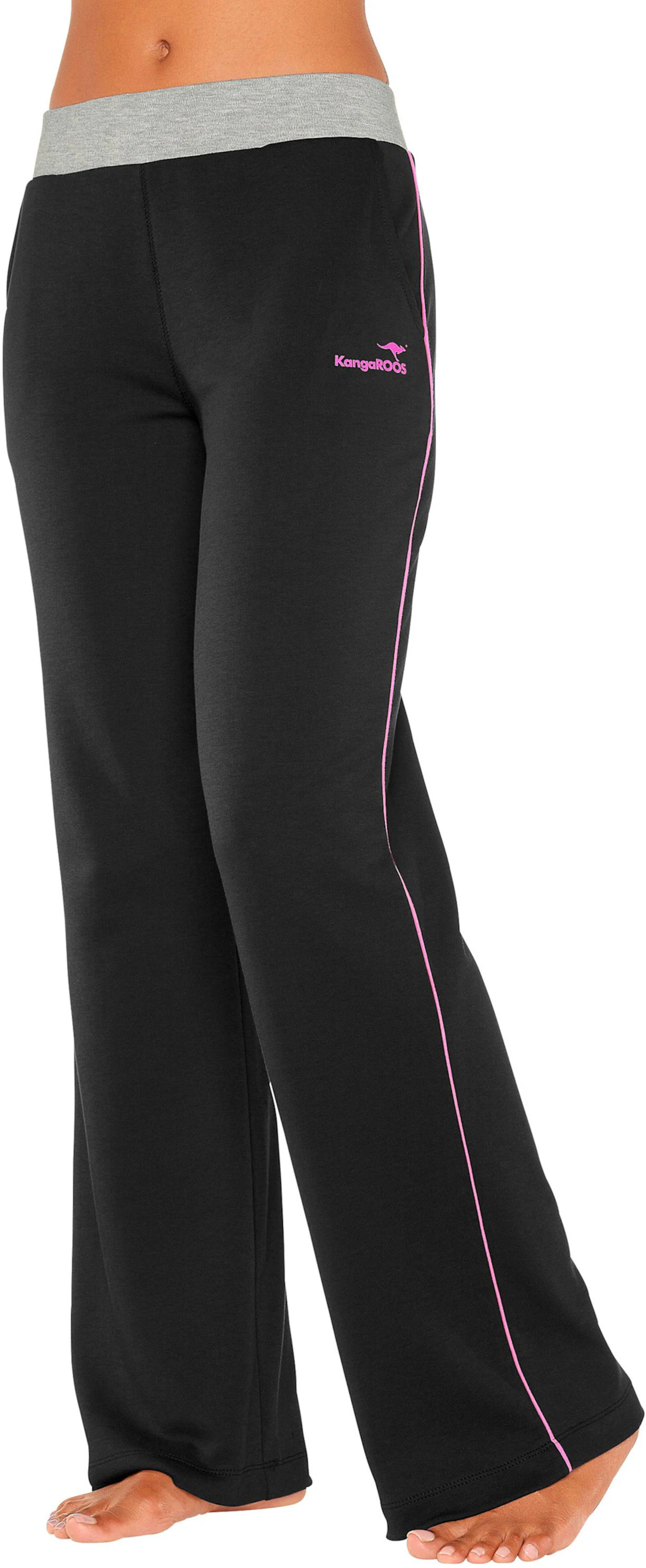 KangaROOS Relaxhose in schwarz-pink-pink