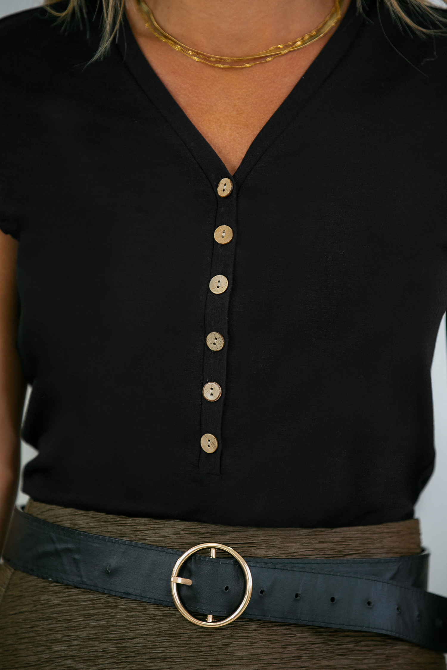 T-shirt en jersey à manches courtes noir