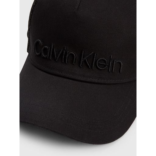 Calvin Klein Logo Broderet Trucker Cap, Black, One size
