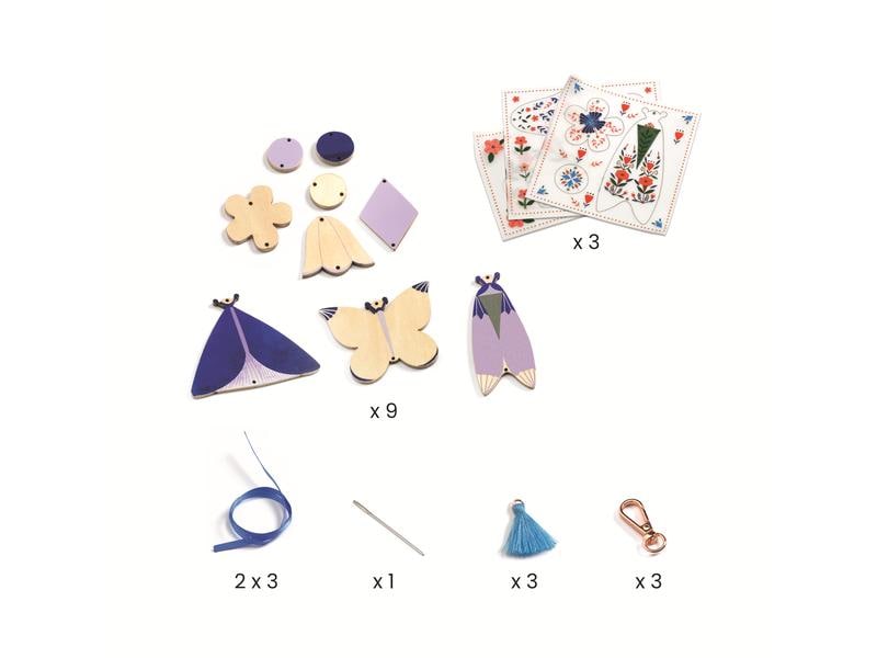DJECO Bastelset DIY – Holzanhänger Taschenschmuckstücke zum Basteln