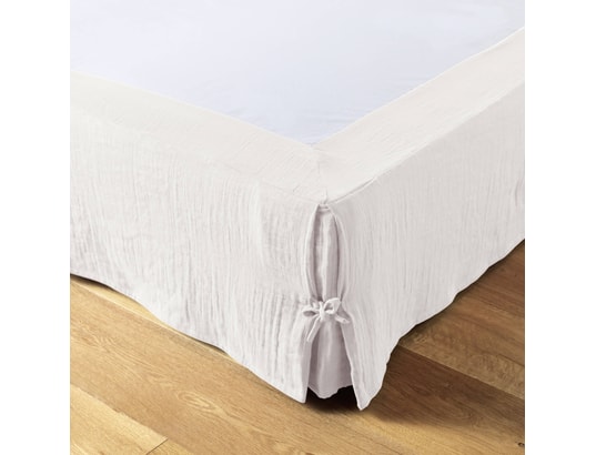 TERRE DE NUIT - Cache sommier double gaze de coton blanc 140x190 cm