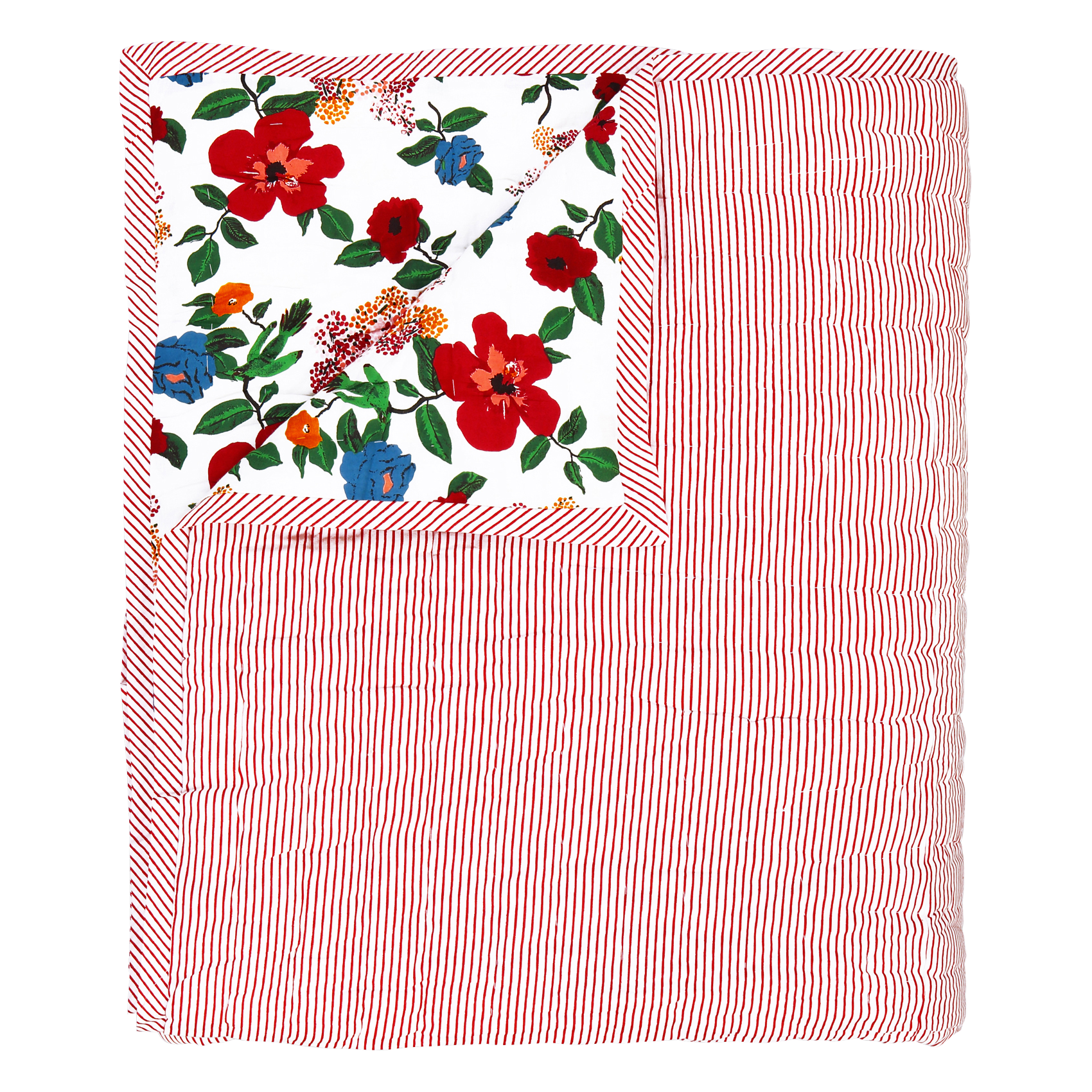 Plaid S matelassé réversible en coton | Rouge