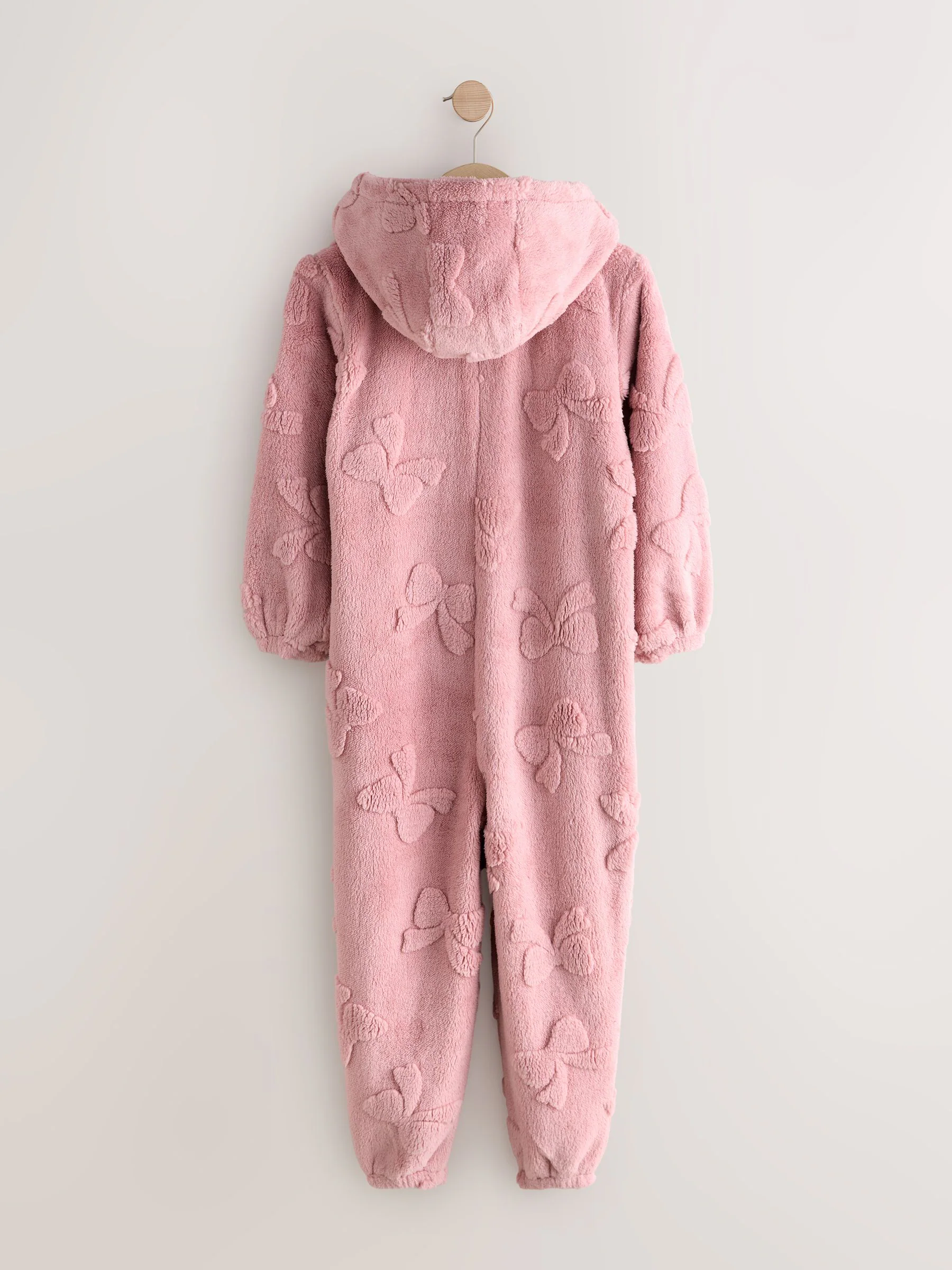Pink Jacquard Bow - Fleece onesie (1.5-16jr)