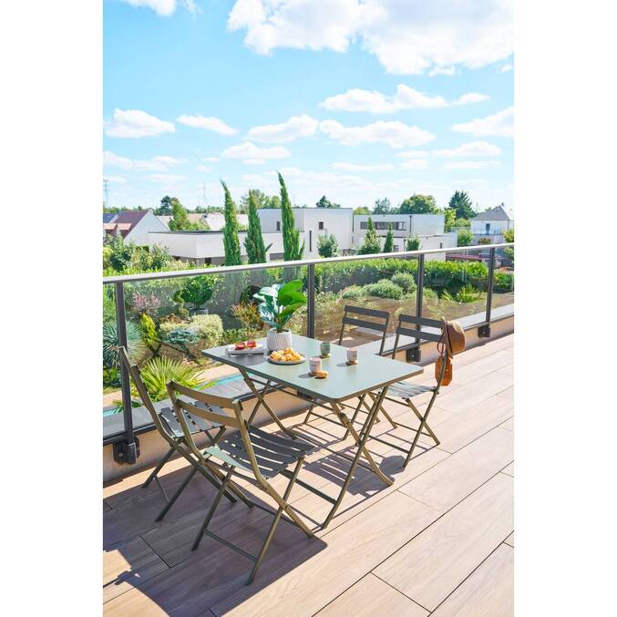Table de jardin pliante rectangulaire GREENSBORO Vert laurier