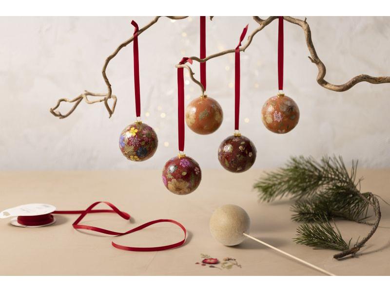 Creativ Company Bastelset Weihnachtskugeln Getrocknete Blum Individuell gestaltete Kugeln für den Weihnachtsbaum
