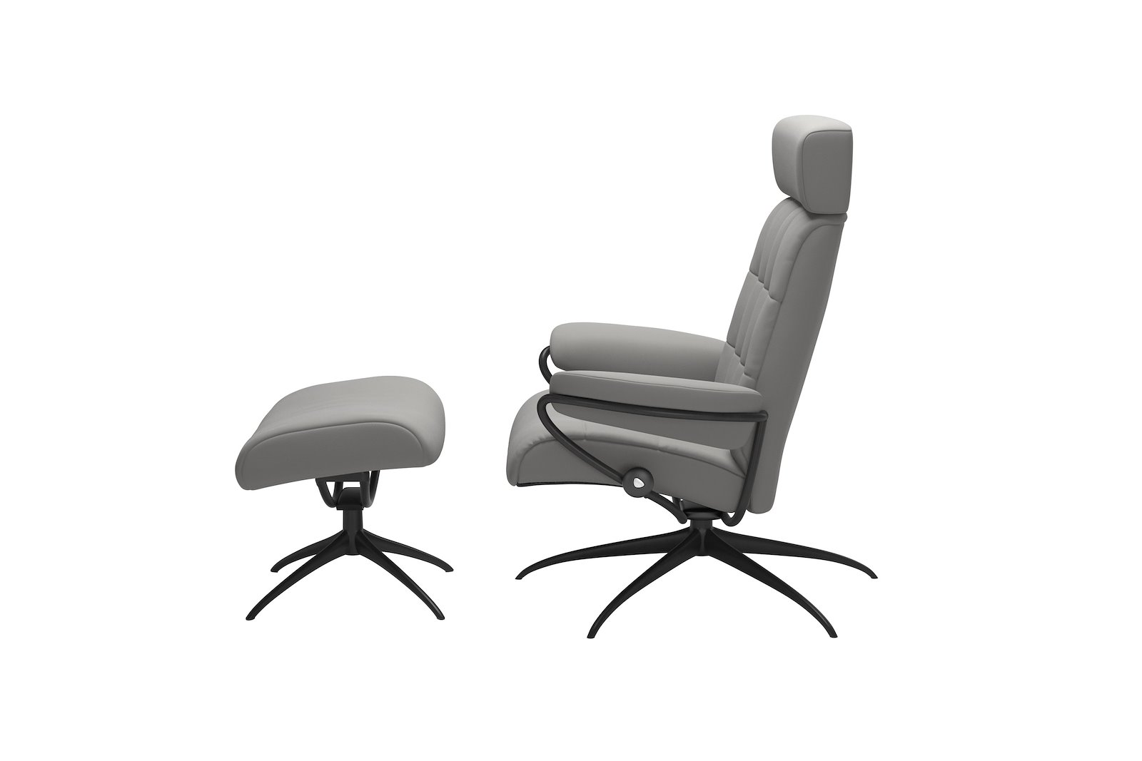 London lenestol m/krakk Hud Paloma Silver Grey - Star- Matt Black