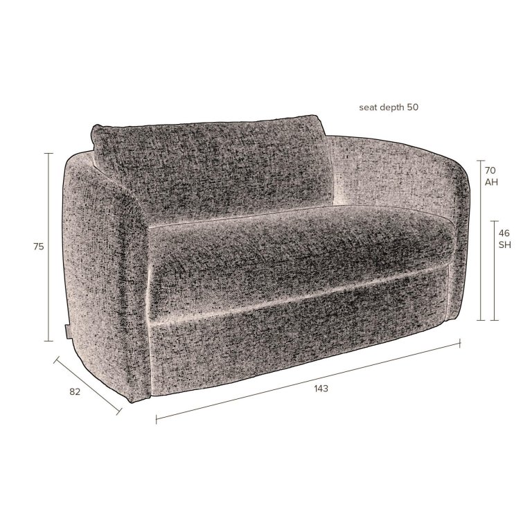 Dutchbone Boho 2-zits bank Sand
