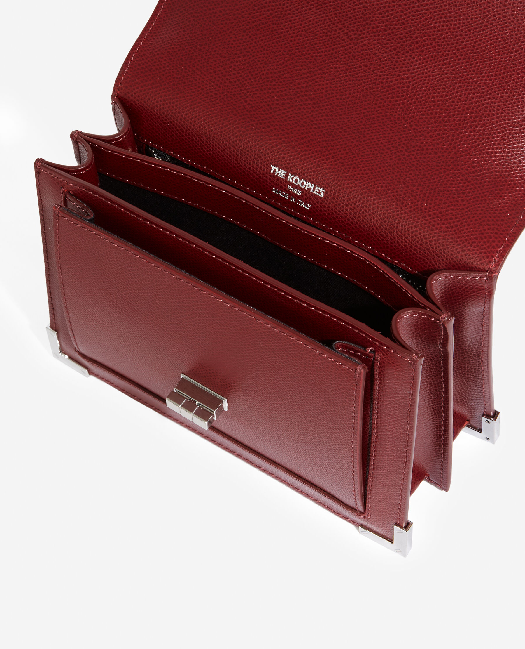 Sac Emily Small en cuir grainé bordeaux