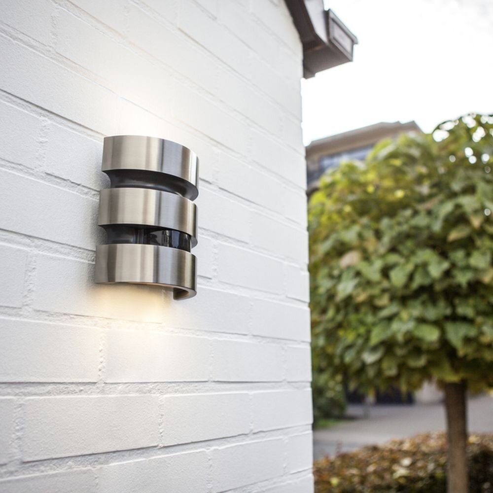 LED buitenwandlamp Maya van roestvrij staal met bewegingsmelder