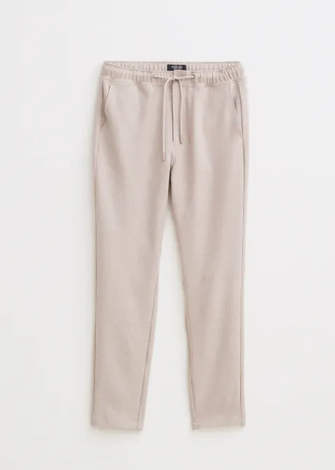 Pantalon met gemêleerde look zand (ZAND)