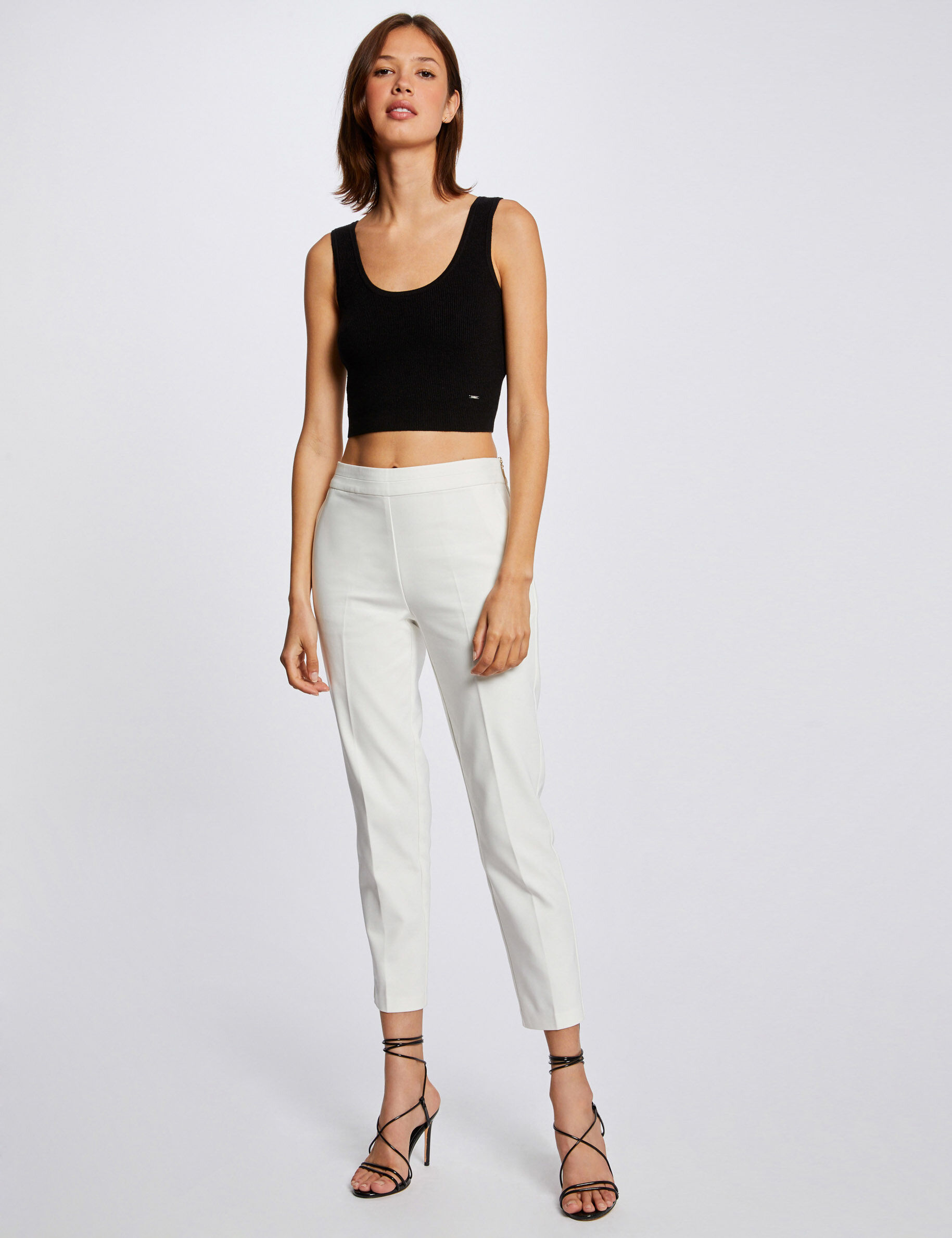 Pull débardeur crop top noir femme - noir