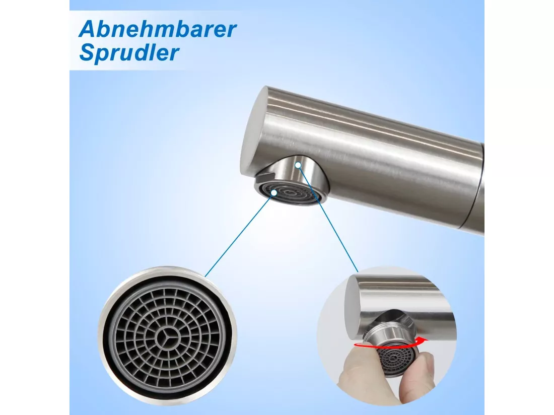 NETTLIFE mitigeur de lavabo mitigeur d'eau froide haute pression robinet de salle de bain
