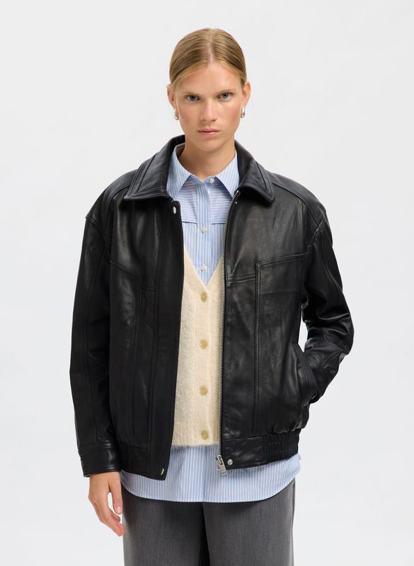 Leren Jas - Oversized Fit - 100% Lamsleer