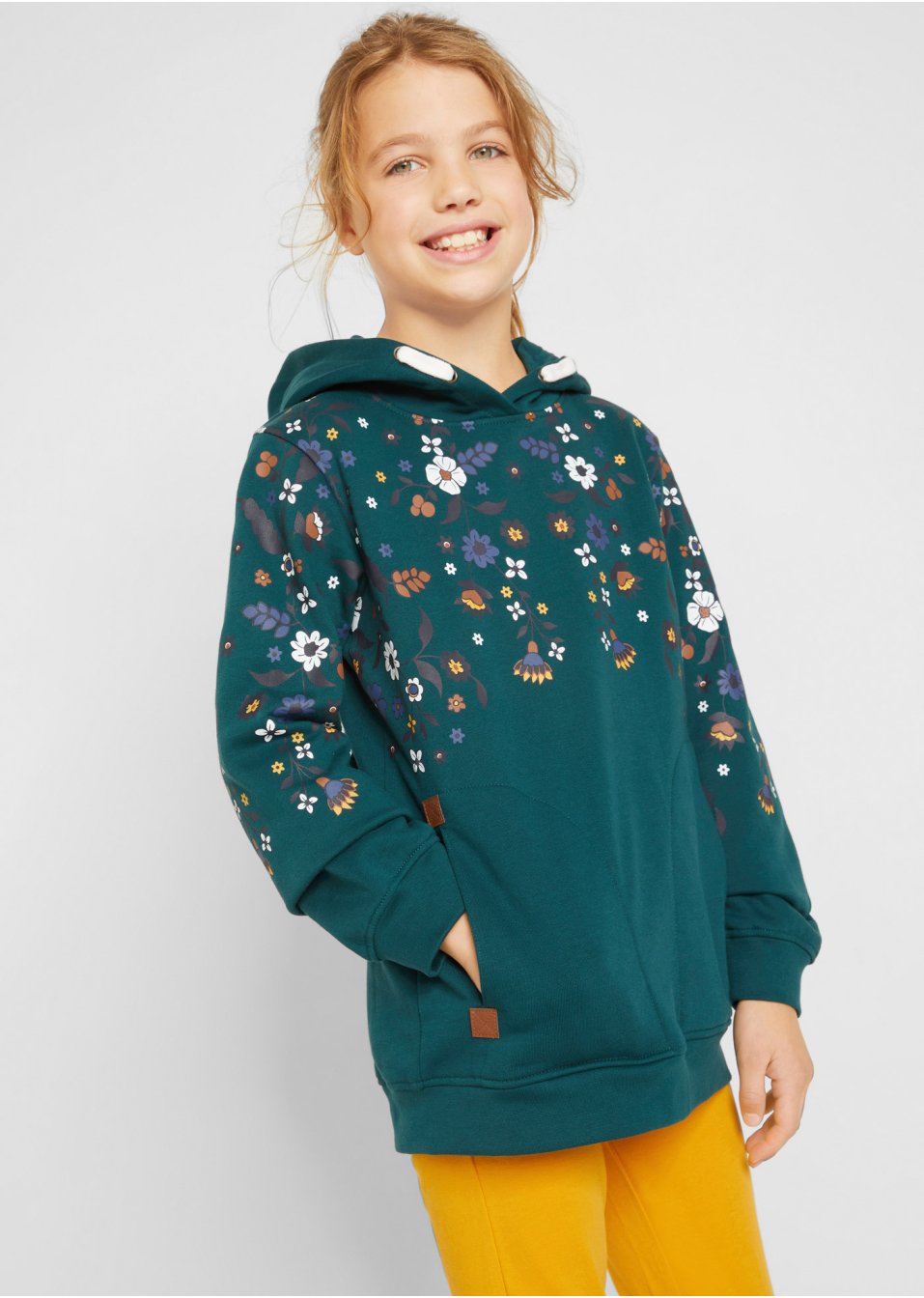 Sweat-shirt fille à capuche coton