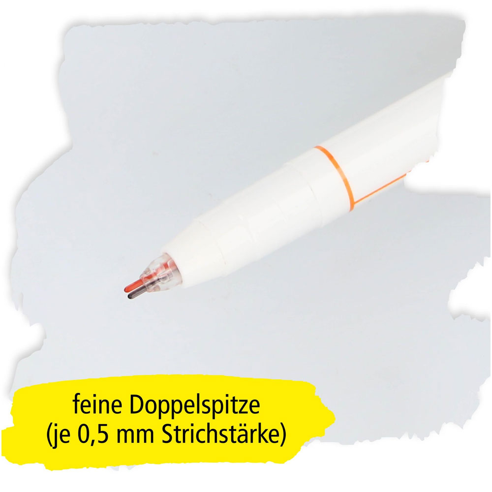 (6er Set) 2 Lines Pen Fineliner mit Doppelspitze Handlettering Mal Stifte (18617) - Bunt