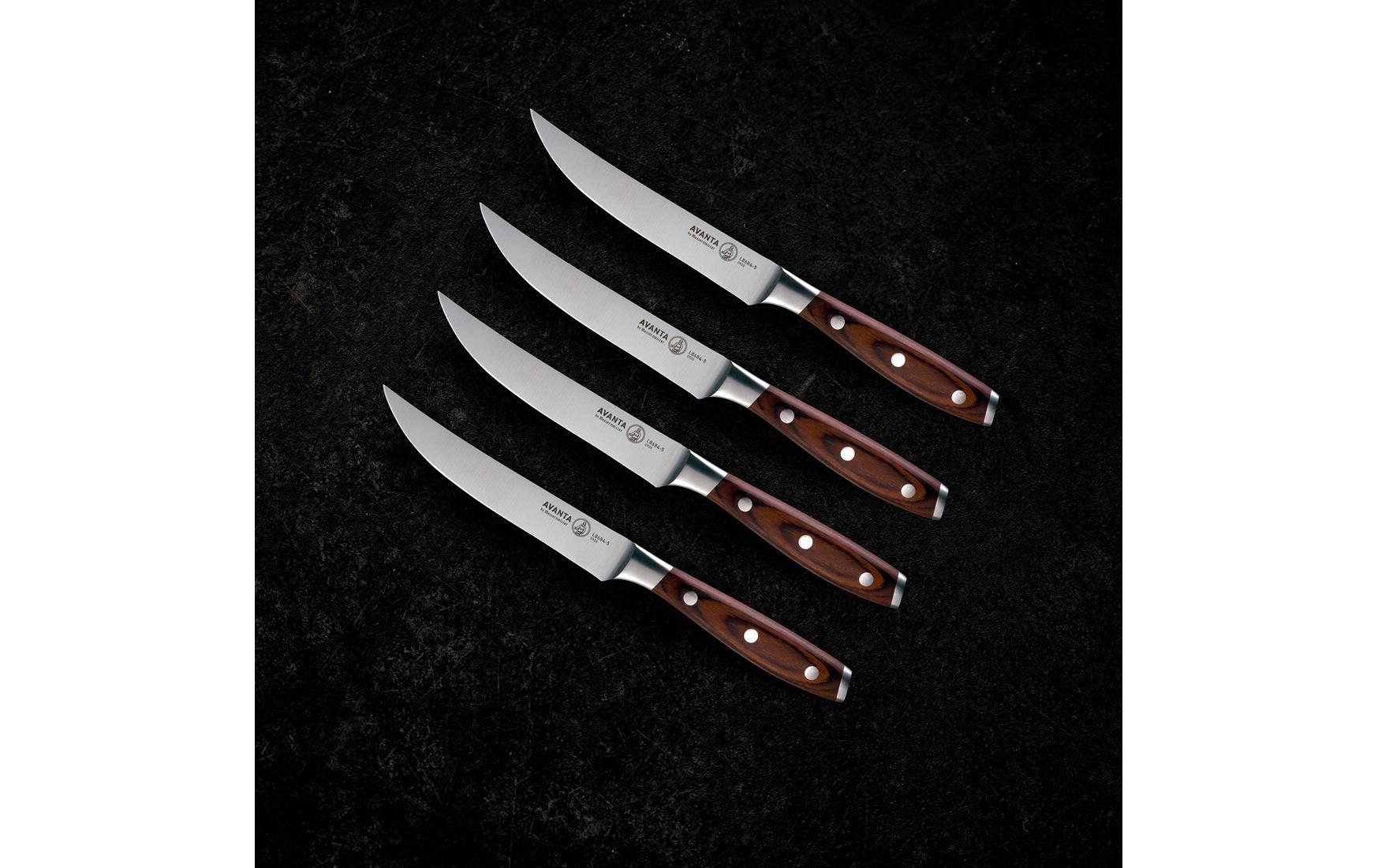 Steakmesser-Set Avanta 4 Stück, Pakkaholz4-teiliges Fine Edge Steakmesserset