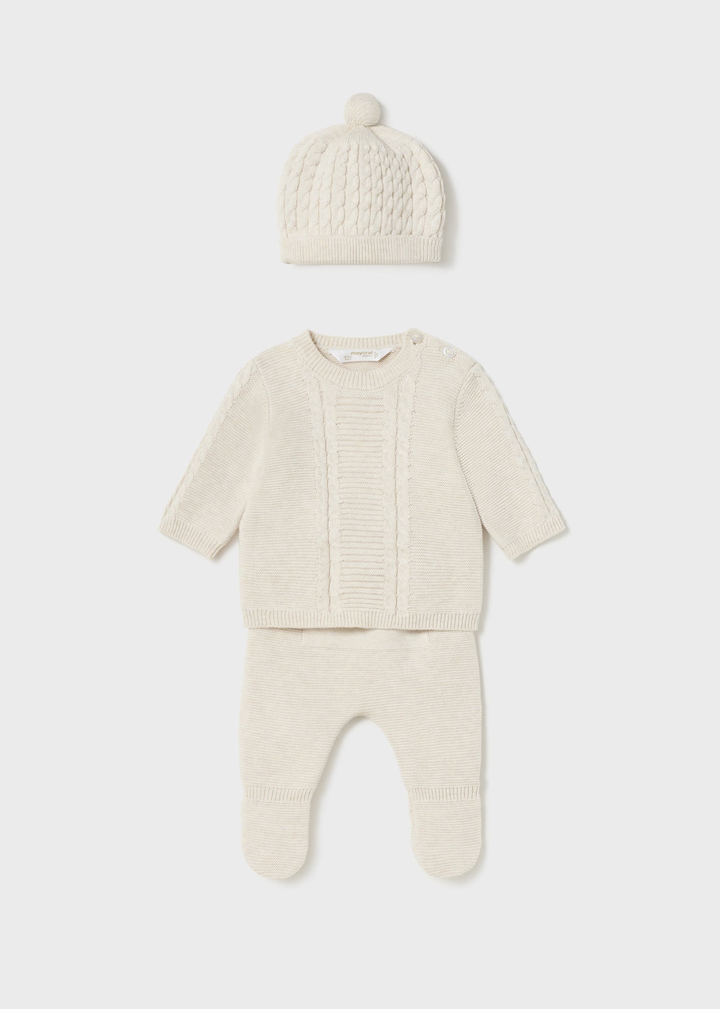 Conjunto de malha de algodão Better Cotton de 3 peças para recém-nascido
