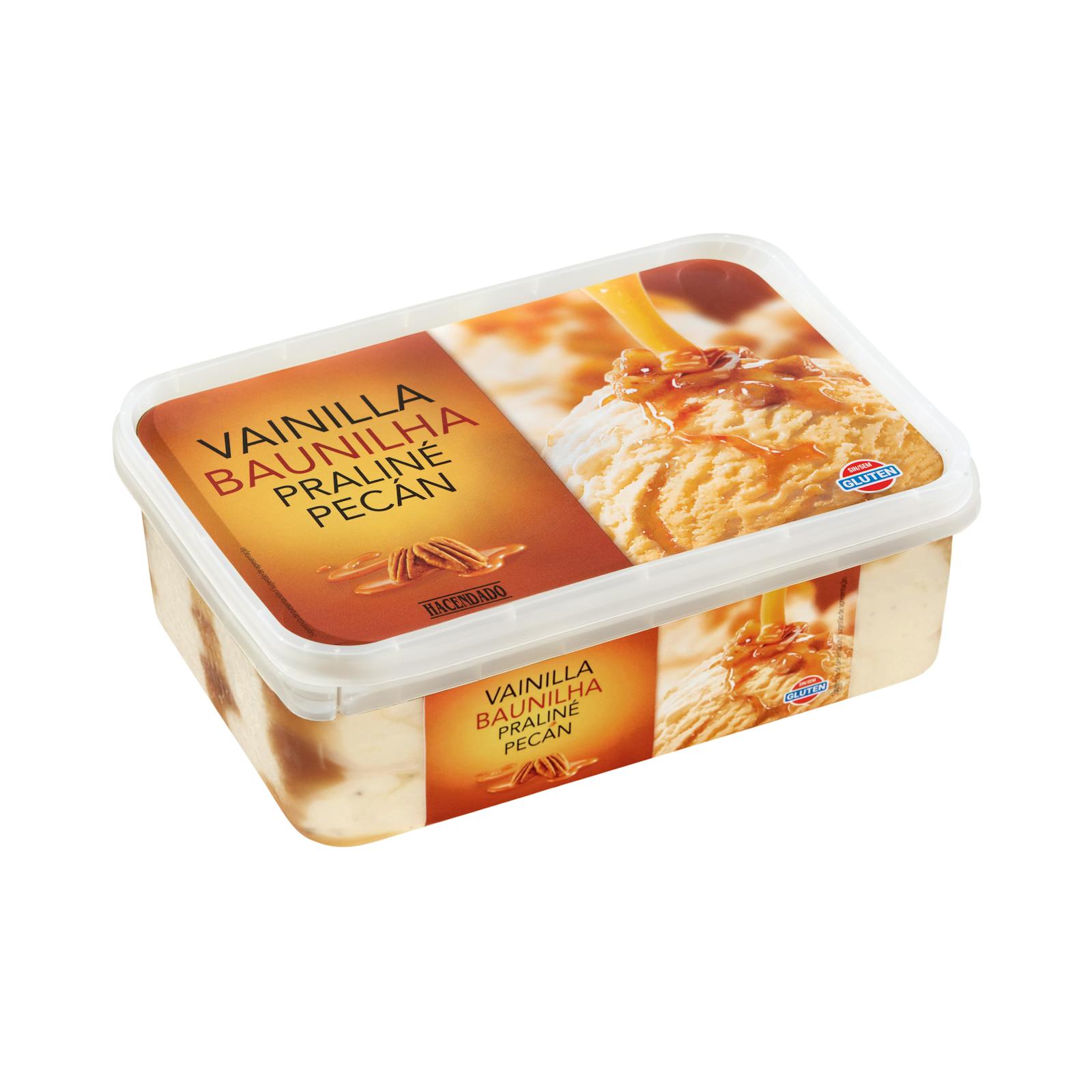 Glace pralinée vanille aux noix de pécan Hacendado