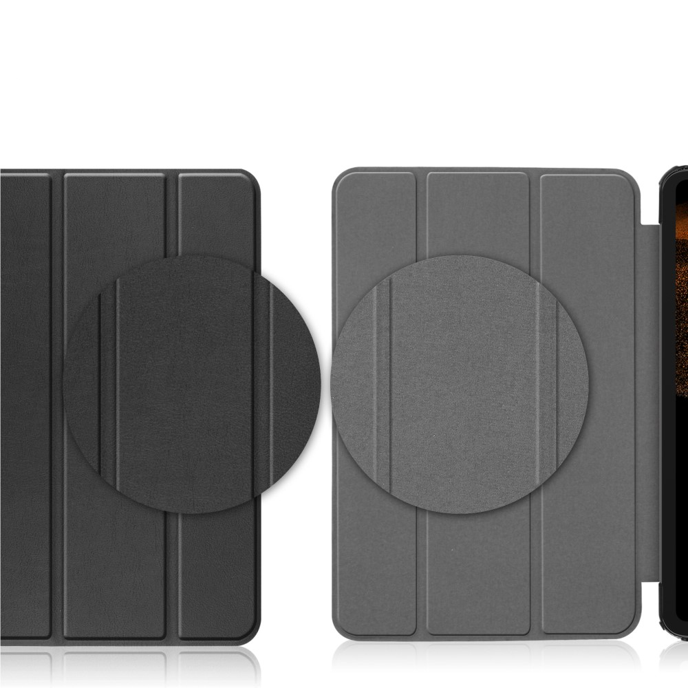 Samsung Galaxy Tab S10 Ultra Flipcase Hülle Ledertasche mit Aufstellfunktion Litchi Look   S-Pen Halterung - Schwarz
