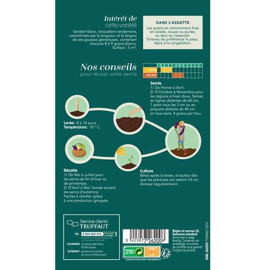 Graines de fève d'aguadulce très Longue Cosse en sachet