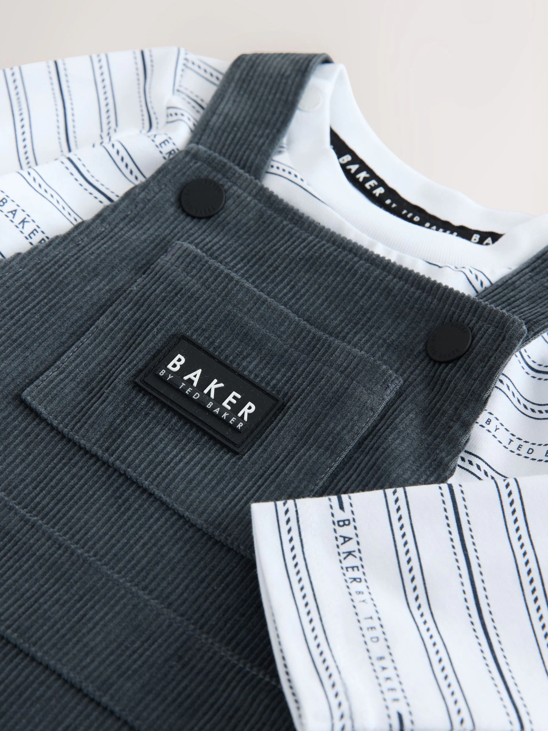 Baker by Ted Baker Charcoal Grey Cord Dungarees Set