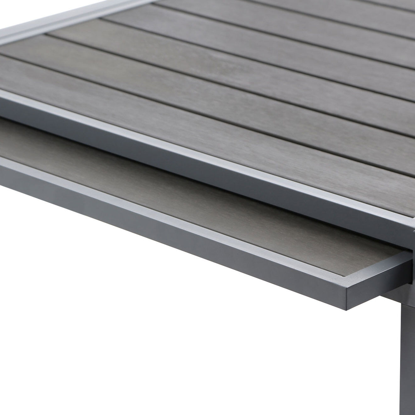 Pratik Garden Table extensible Saint-Tropez Polywood grise - 90/180x90x73 cm