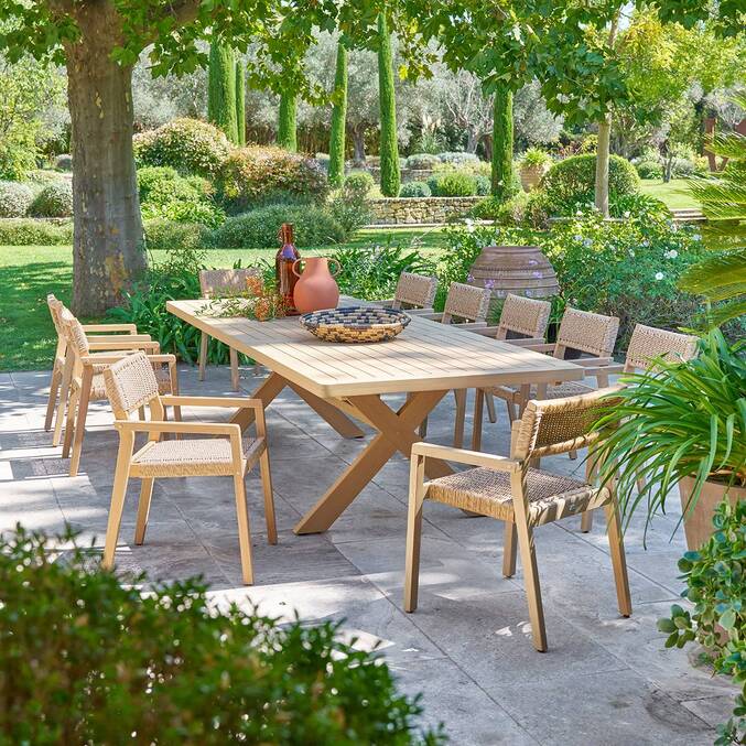 Table de jardin extensible rectangulaire XENIA Eucalyptus