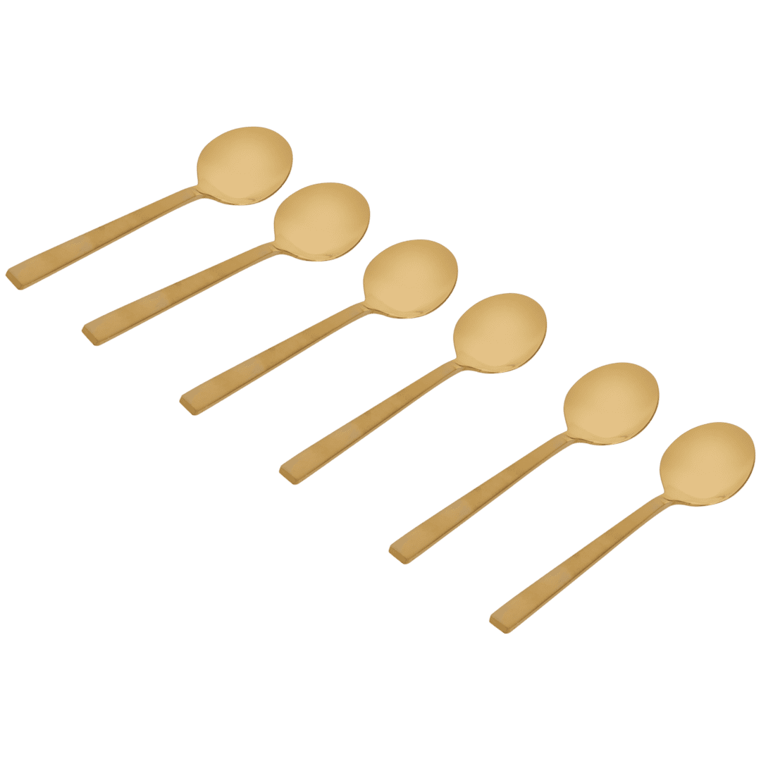 Luxe dessertlepels 6 stuks | diverse kleuren