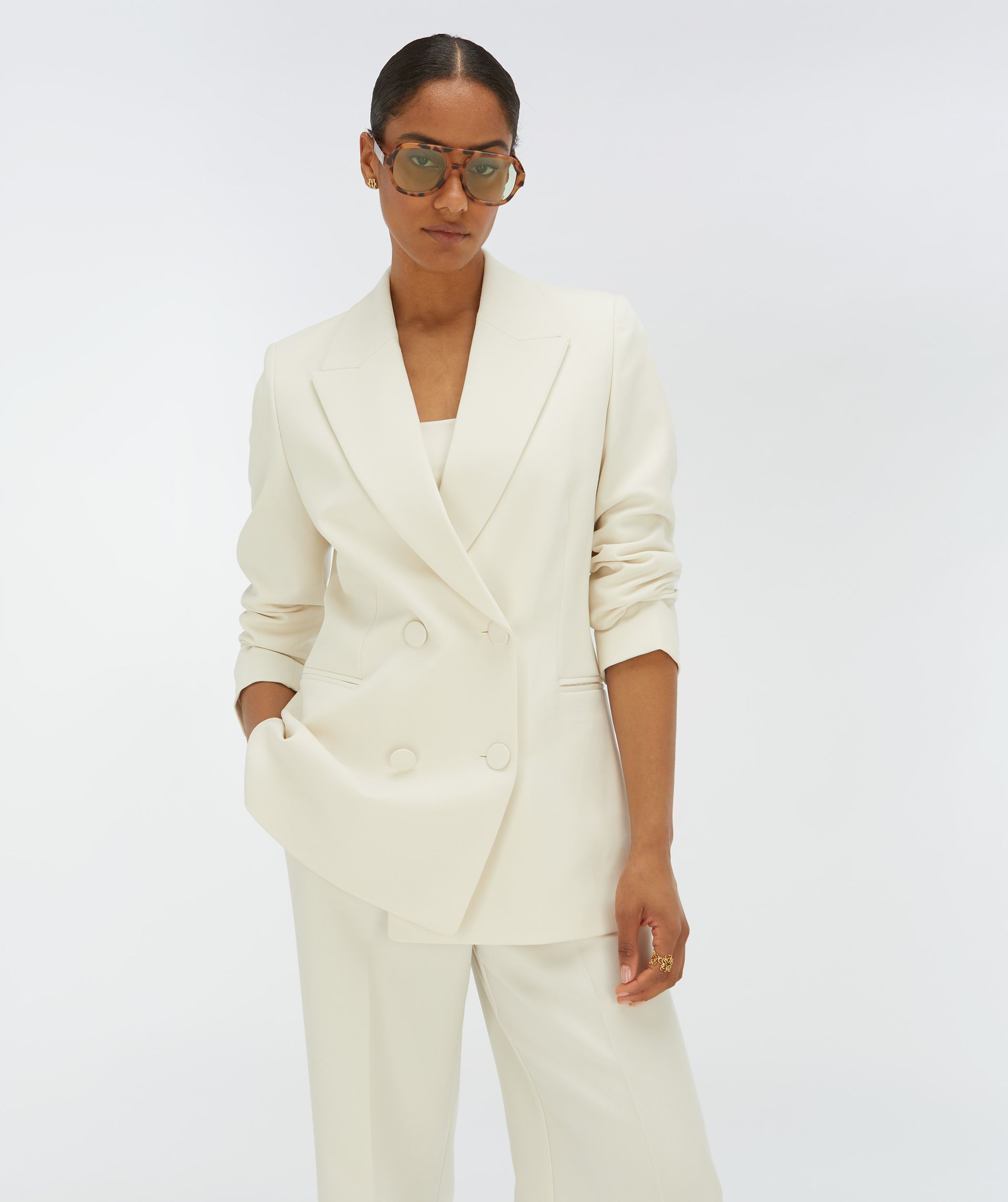 JV-DILLEN straight fit blazer - creme white