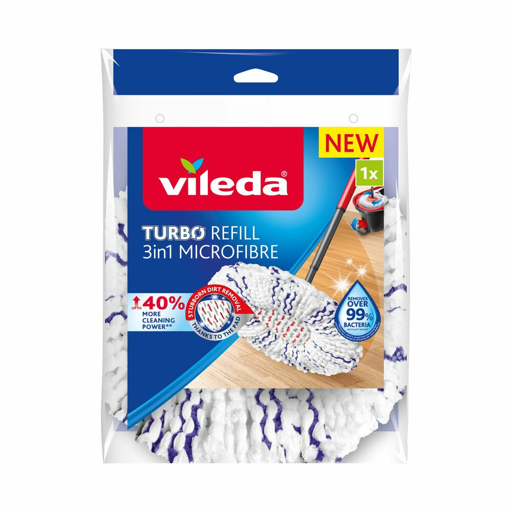 Vileda Turbo 3in1 - Vervanging Wit Rood Blauw