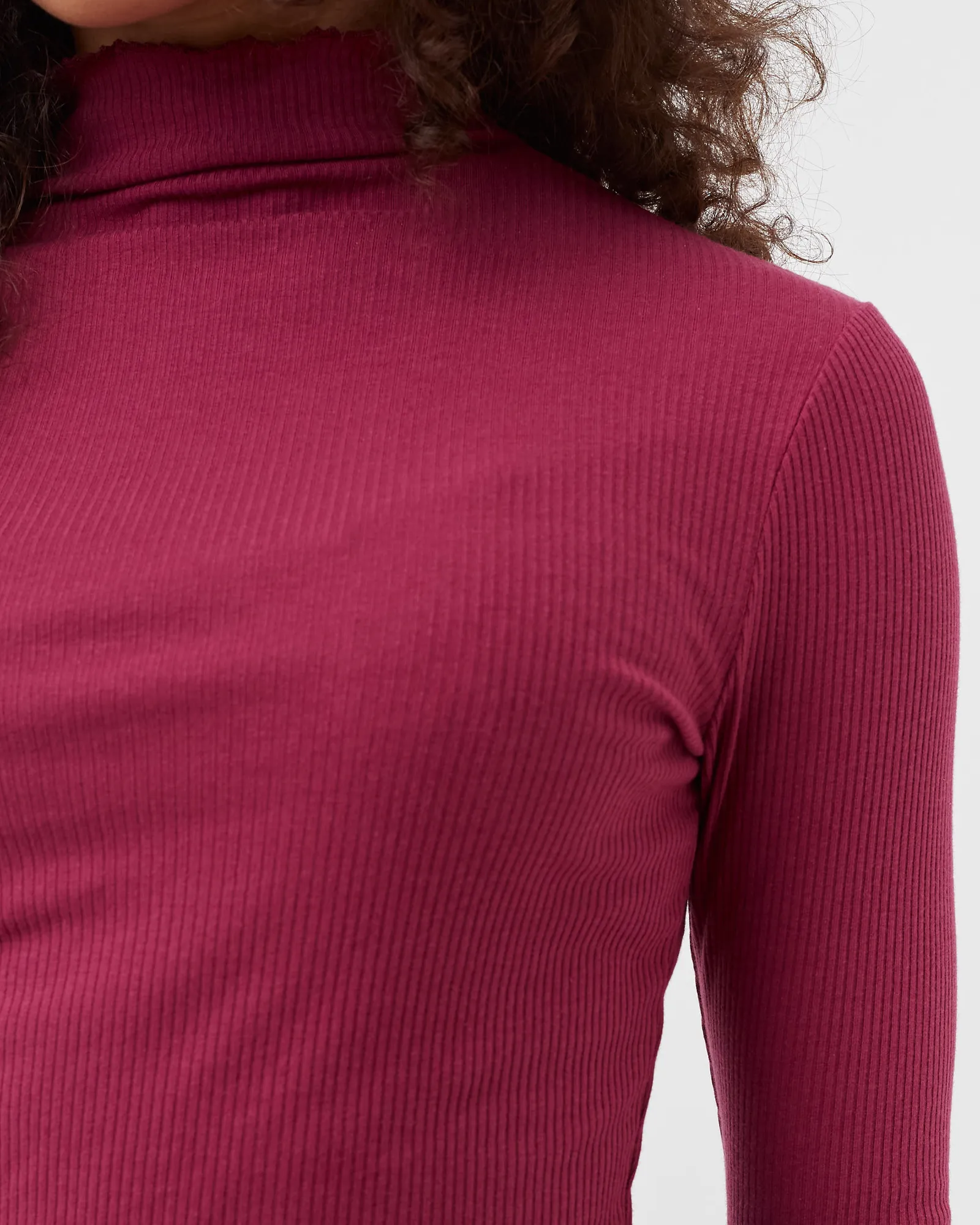 Tommy Hilfiger WMNS SKINNY MODAL RIB HIGH-NK TOP L/S