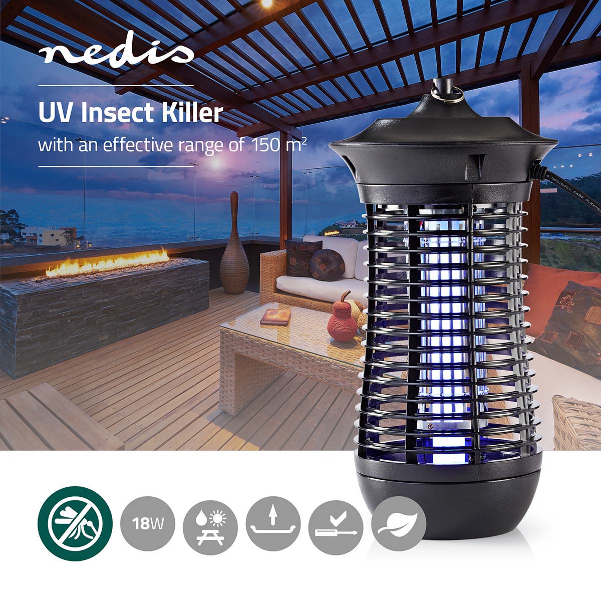 Nedis INKI110CBK18 Elektrische Muggenlamp