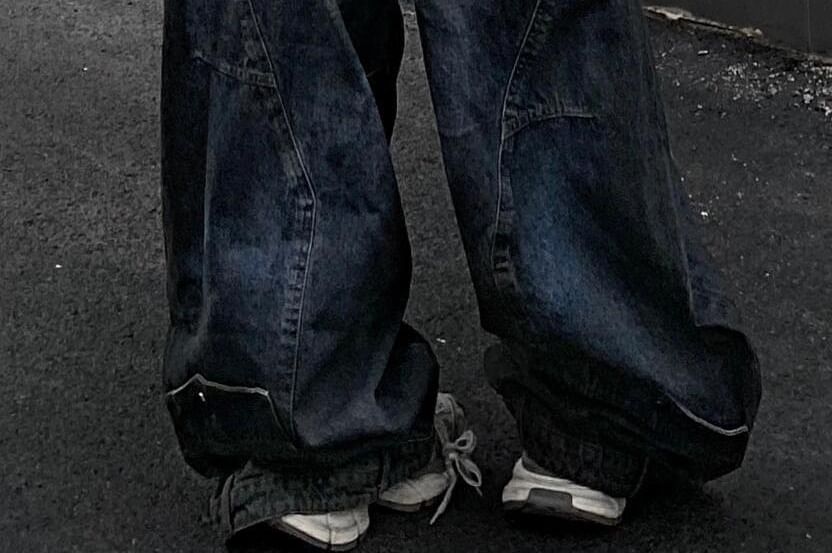 Coline - Lage taille gewassen wijde jeans