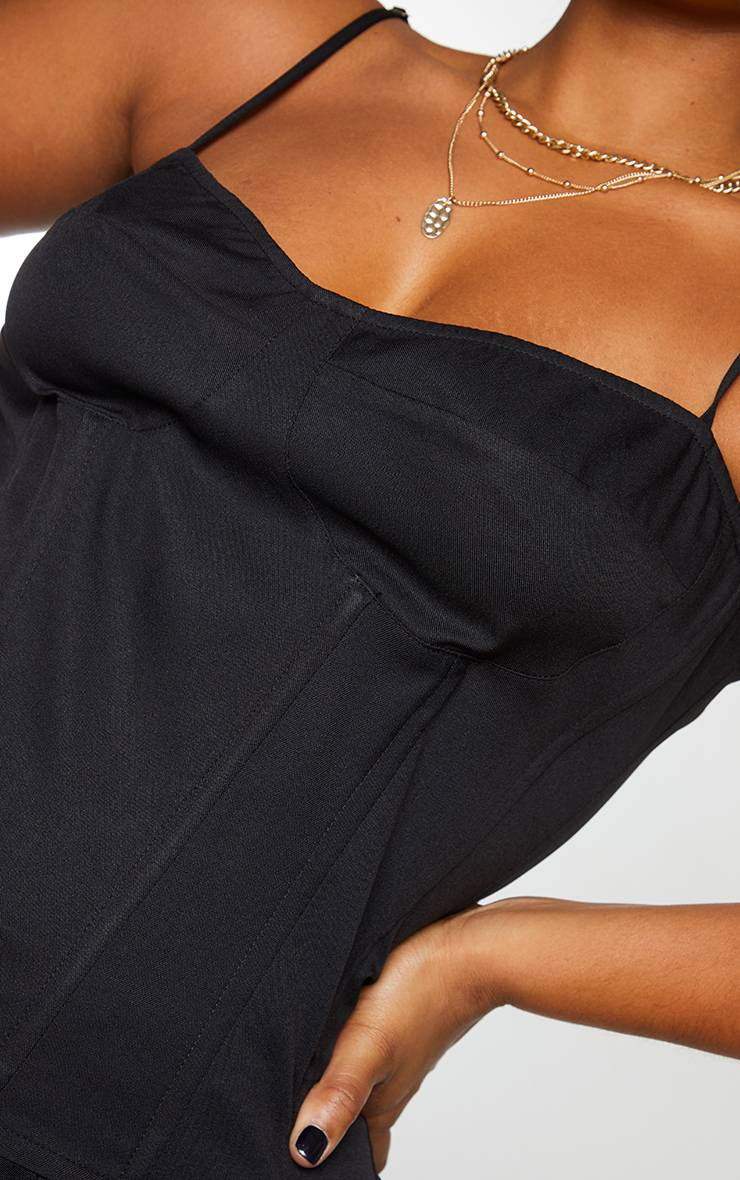 Noir Haut Corset Structuré Grande Taille