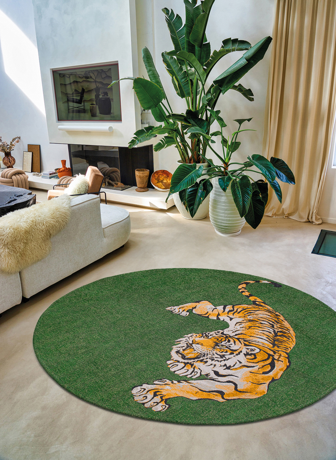 Ecorugs vloerkleed Tiger multicolor groen 280x390 cm