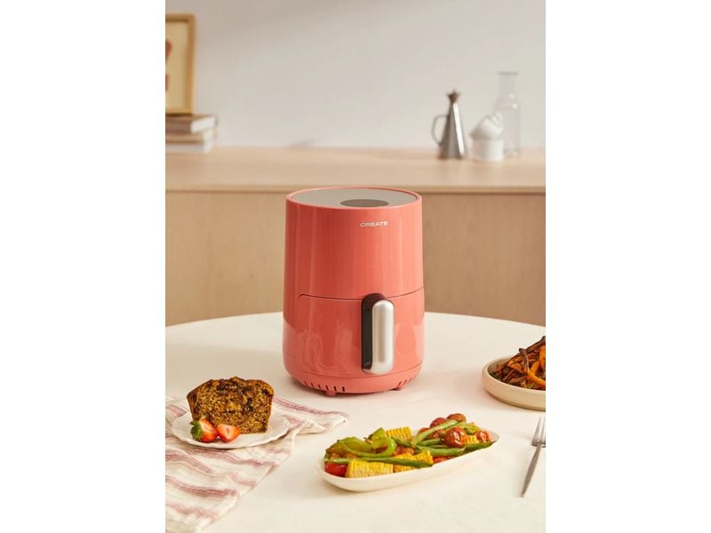 Create Heissluft-Fritteuse Air Fryer Terrakotta 1.5 l Kompakter Air Fryer für fettarmes Frittieren und Backen