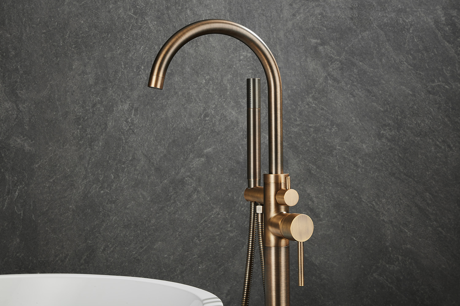 Saniclear Antique vrijstaande badkraan verouderd messing