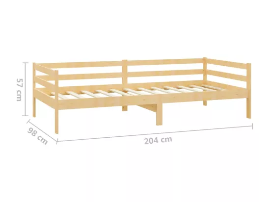Lit de repos avec matelas 90x200 cm Bois de pin massif