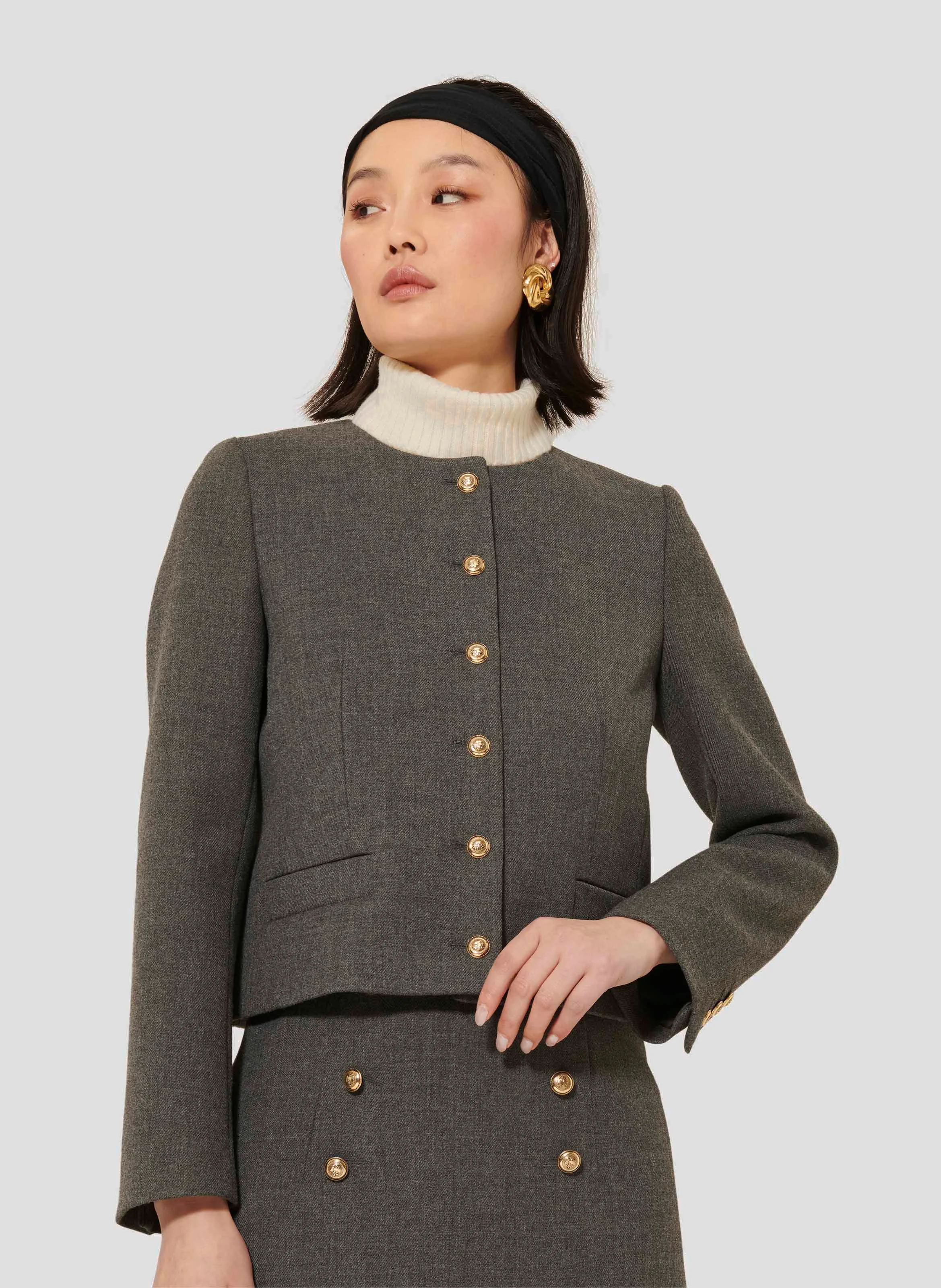 VESNA - Veste col rond| Gris