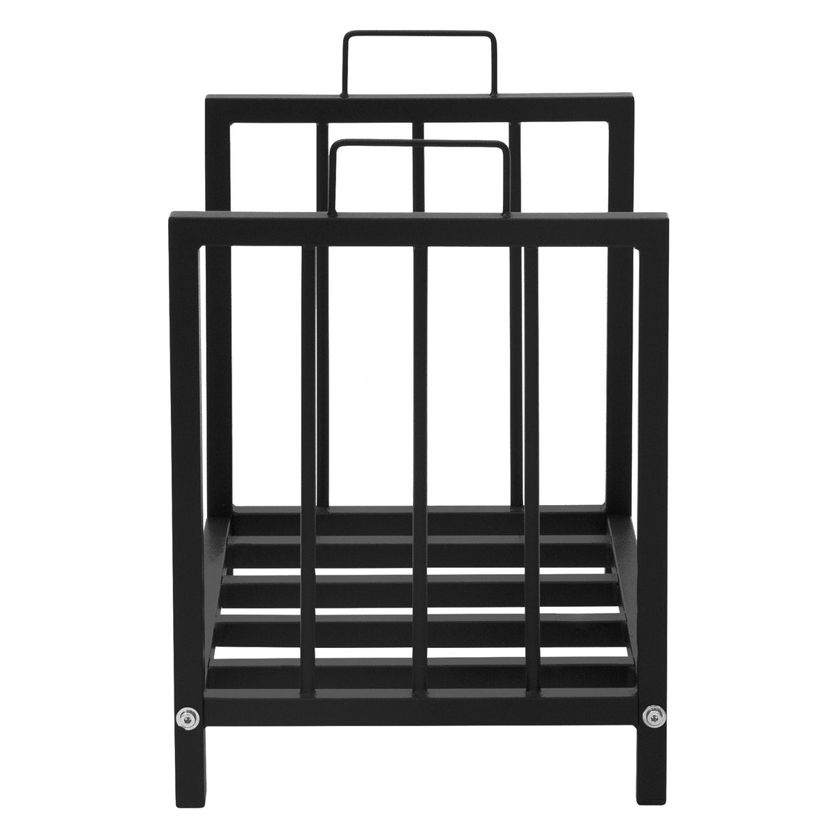ML-Design Haardhoutrek 43x46x33 cm Rechthoekig, Zwart, Metaal, Binnen/Buiten, Gecoat Staal Haardhoutrek, Haardhoutstandaard, Haardhouthouder, Haardhoutplank voor Open Haard/Kachel