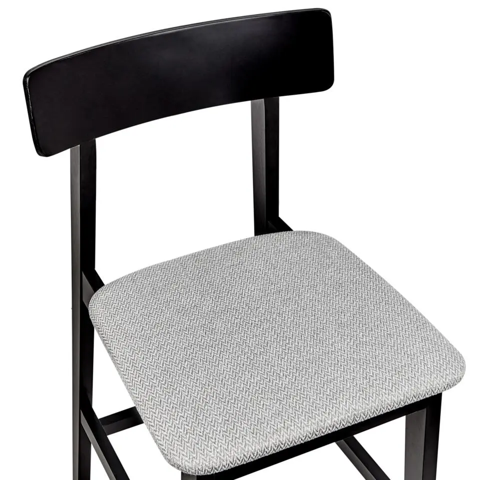 ISANTI - Barkruk set van 2 - Grijs/Zwart - Rubberhout