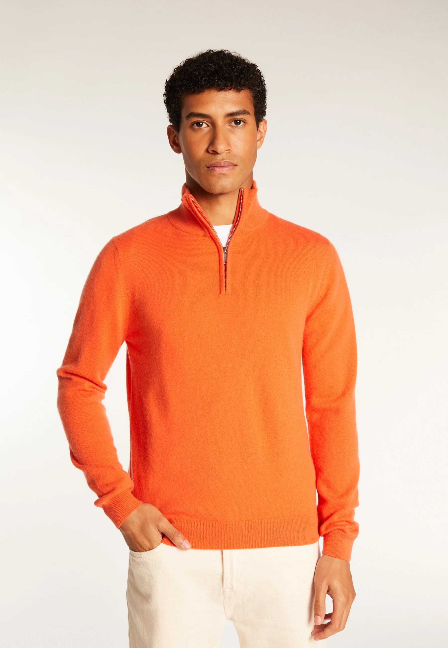 EMILEAH24 - Pull camionneur en cachemire | Orange