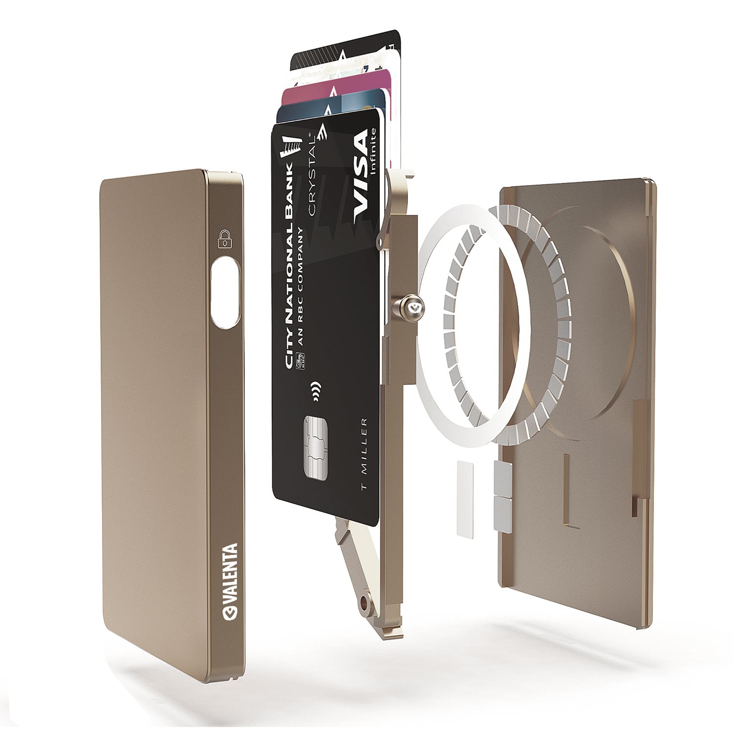 Valenta Cardprotector Aluminium Magsafe natural titanium