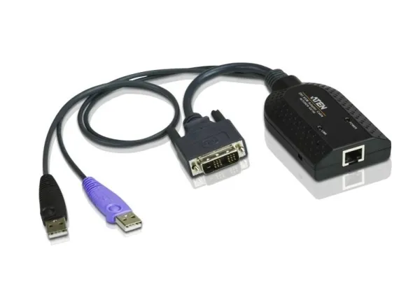 ATEN KA7166 - Kabel til tastatur / video / mus (KVM) - RJ-45 (hun) til USB, DVI-D (han)